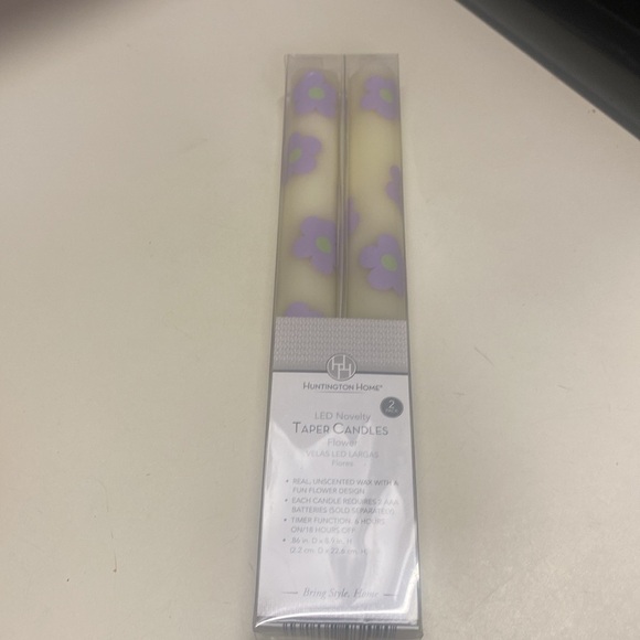 Huntington Home 2 Pack Flower Led Novelty Taper Candles - Picture 4 of 10